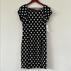 DR Collection Women’s Black and White Sheath Midi Dress Size 6